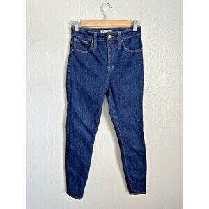 Madewell Curvy High Rise Skinny Jeans Dark Wash Cotton Women's Size 26 Ankle